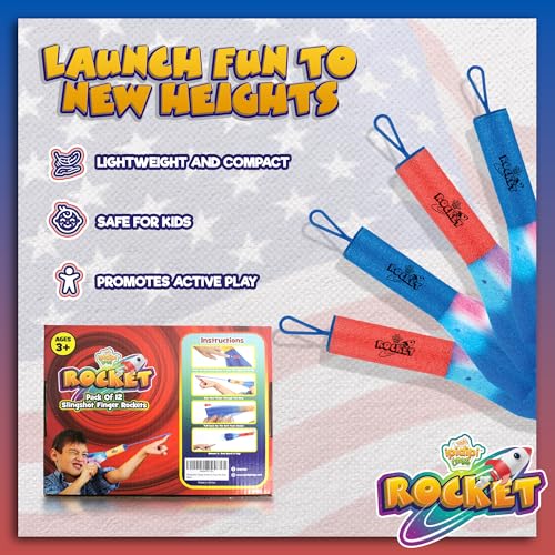 IPIDIPI TOYS Finger Rockets Foam Rocket Launcher for Kids Party Favors HighFlying Air Rockets Fun Gifts for Boys Girls Classroom Prizes Assorted Colors Pack of 12 - Image 5