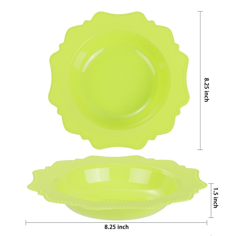COLOSUS Lime Green Plastic Party Bowls (60 Pack) 12 Oz Disposable Soup/Salad Bowl  Fancy Shatterproof Dinnerware for Easter  Catering  Holidays  Weddings  and Everyday Use - Image 5
