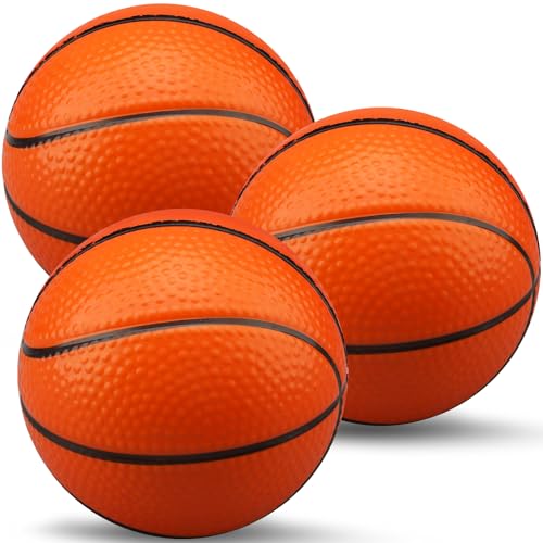 LNCOJOLM Mini Foam Basketball Replacement Ball for Indoor Hoop Orange Silent Soft Squeeze Stress Ball Quiet Bouncy Toy for Kids Toddler Beach Pool Indoor Outdoor - Image 1