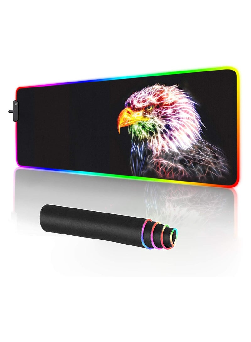 RGB Gaming Mouse Pad - 14 Light Modes Extended Computer Keyboard Mat, Anime LED Mouse Pad Large，High-Performance Mouse Pad Optimized for Gamer 31.5 X 12in... - Image 1