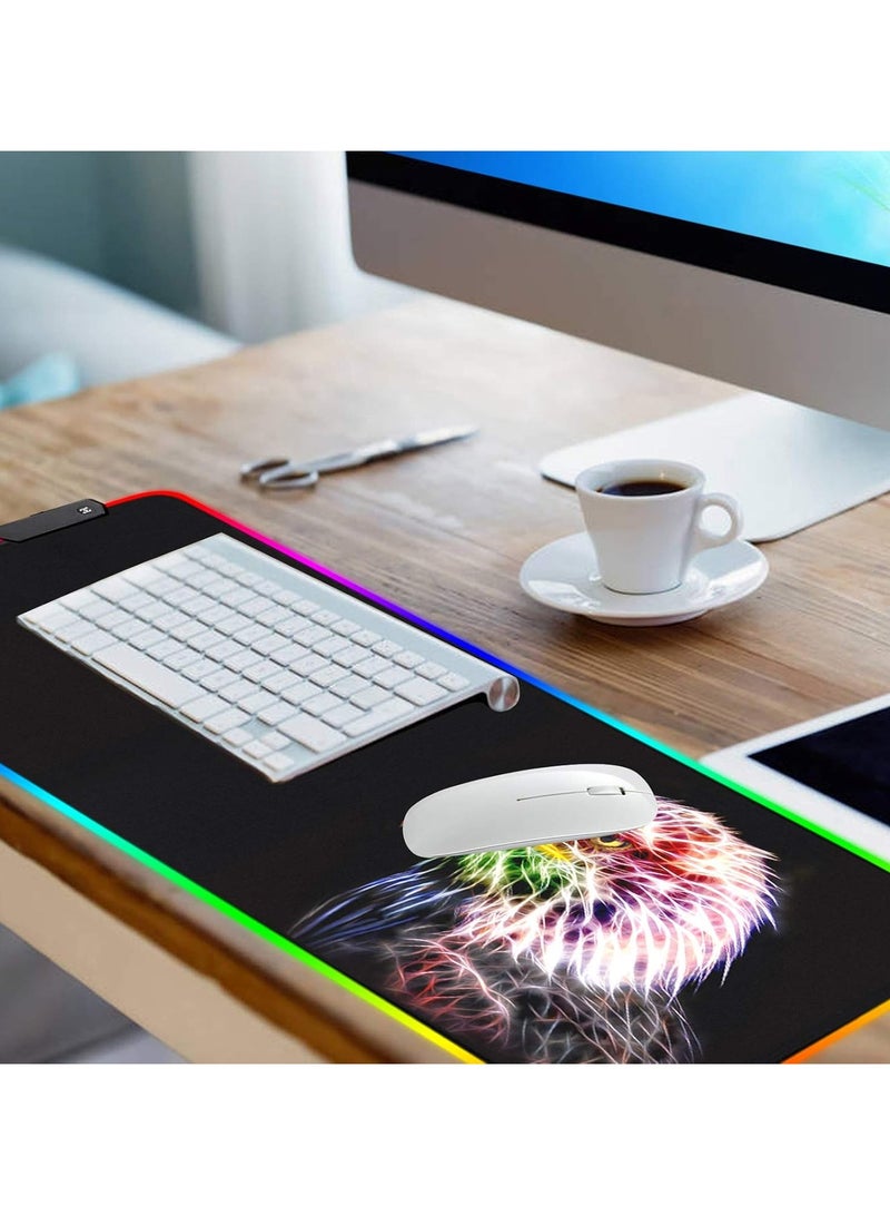 RGB Gaming Mouse Pad - 14 Light Modes Extended Computer Keyboard Mat, Anime LED Mouse Pad Large，High-Performance Mouse Pad Optimized for Gamer 31.5 X 12in... - Image 5