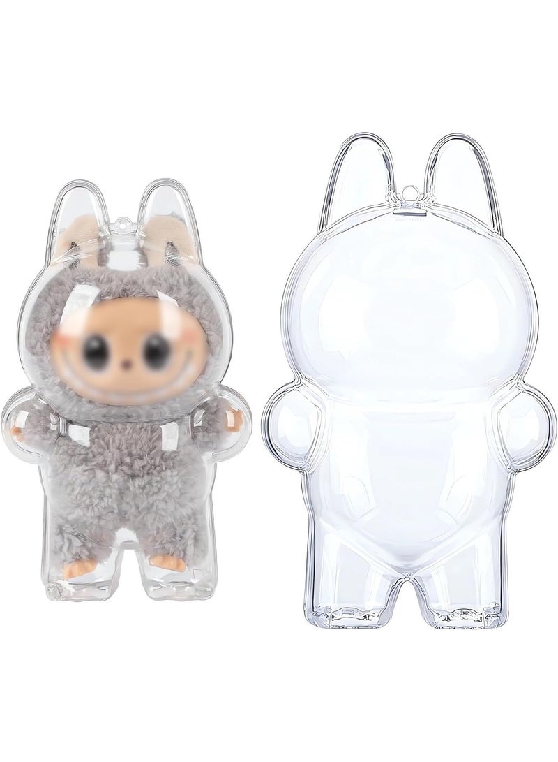 Protective Case for Labubu Standing Figure-Clear Collector Storage Box,Acrylic Hard Case Cover For Pop Mart Monster Product StandingsSeries,Dustproof Portable Hanging Case (Standing) - Image 1
