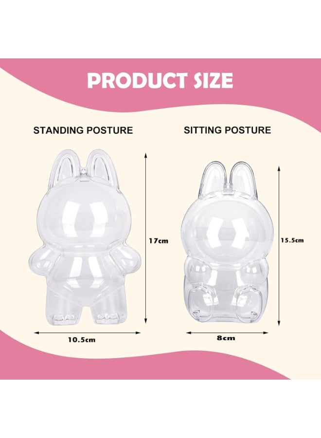 Protective Case for Labubu Standing Figure-Clear Collector Storage Box,Acrylic Hard Case Cover For Pop Mart Monster Product StandingsSeries,Dustproof Portable Hanging Case (Standing) - Image 2