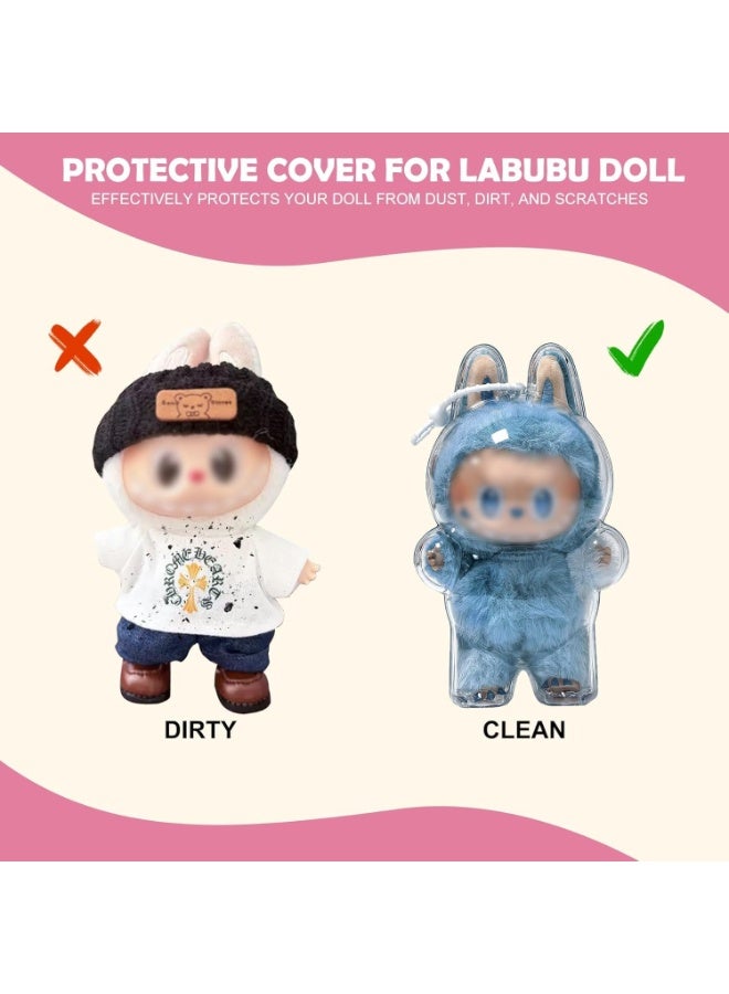 Protective Case for Labubu Standing Figure-Clear Collector Storage Box,Acrylic Hard Case Cover For Pop Mart Monster Product StandingsSeries,Dustproof Portable Hanging Case (Standing) - Image 3
