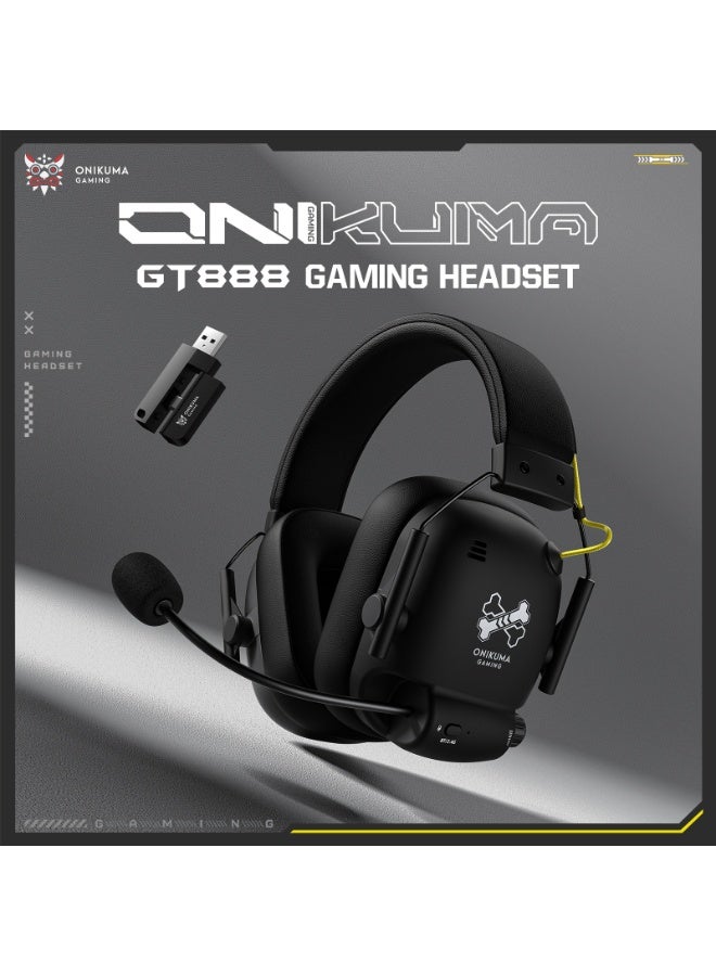 onikuma GT888 Wireless Gaming Headset 2.4G/Bluetooth 5.3/Wired Low Latency Noise Cancelling Mic for PC Mobile - Image 2