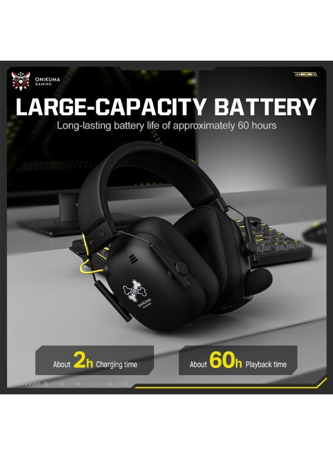 onikuma GT888 Wireless Gaming Headset 2.4G/Bluetooth 5.3/Wired Low Latency Noise Cancelling Mic for PC Mobile - Image 4
