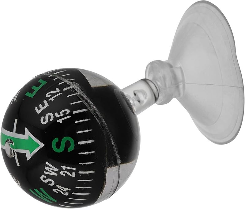 38mm Black Plastic Suction Cup Portable Car Dashboard Compass for Accurate Vehicle Navigation and Outdoor Use - Image 1