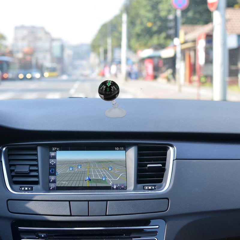 38mm Black Plastic Suction Cup Portable Car Dashboard Compass for Accurate Vehicle Navigation and Outdoor Use - Image 5