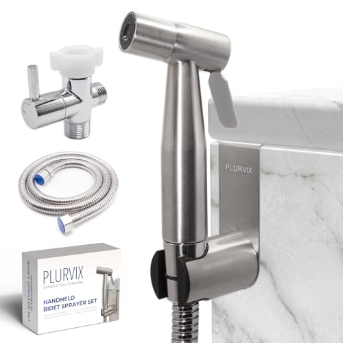 Plurvix Handheld Bidet Sprayer for Toilet – Adjustable Water Pressure, Stainless Steel Jet Spray Kit with Bidet Hose - Feminine Wash, Muslim Shower, Diaper Cleaning - Image 1