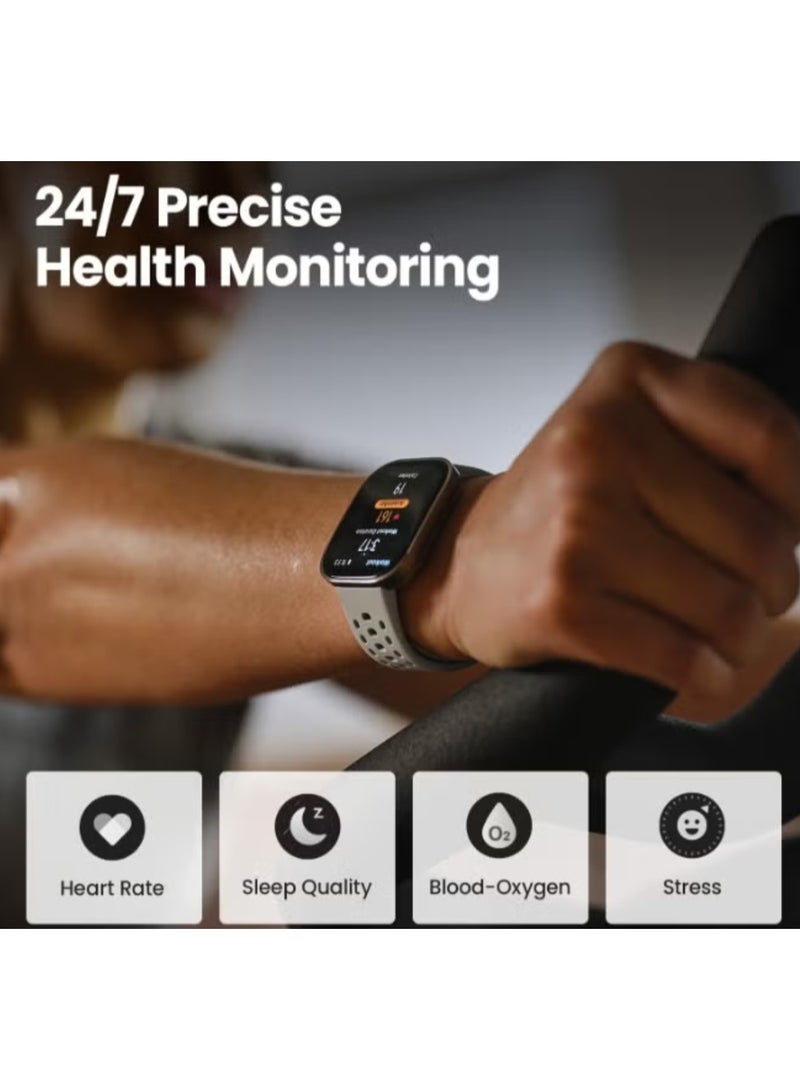 ريبنيو ساعة ذكية Bip 6 مقاس 46 مم، بطارية تدوم حتى 14 يومًا، شاشة AMOLED مقاس 1.97 بوصة، نظام تحديد المواقع العالمي (GPS) وخرائط مجانية، ذكاء اصطناعي، مكالمات ورسائل نصية عبر البلوتوث، متتبع الصحة واللياقة البدنية والنوم، أكثر من 140 وضعًا للتمرين، مقاومة للماء حتى عمق 5 أمتار، لون أسود - Image 3