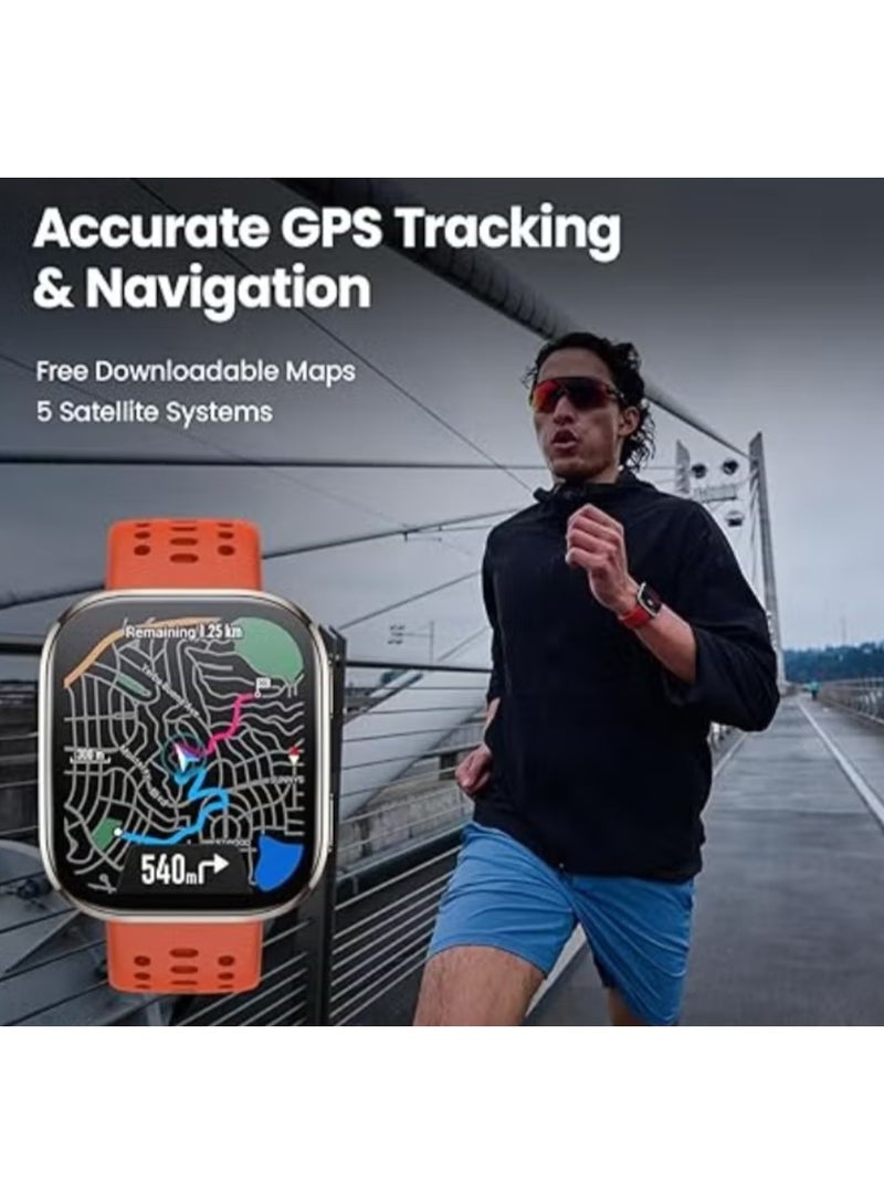 ريبنيو ساعة ذكية Bip 6 مقاس 46 مم، بطارية تدوم حتى 14 يومًا، شاشة AMOLED مقاس 1.97 بوصة، نظام تحديد المواقع العالمي (GPS) وخرائط مجانية، ذكاء اصطناعي، مكالمات ورسائل نصية عبر البلوتوث، متتبع الصحة واللياقة البدنية والنوم، أكثر من 140 وضعًا للتمرين، مقاومة للماء حتى عمق 5 أمتار، لون أسود - Image 4