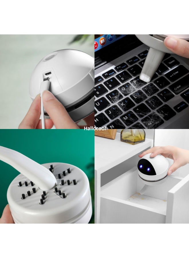general Desktop Vacuum Cleaner Mini Desk Vacuum Cleaner Portable Dust Crumb Sweeper Cute USB Vacuum for Picking up Crumbs Eraser Crumbs Pet Hairs Flakes Tiny Items on Desk Tabletop Keyboard - Image 2