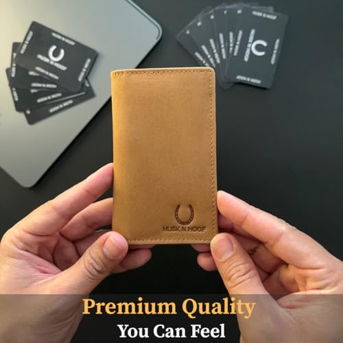 Husk N Hoof RFID Protected Leather Credit Card Holder Wallet for Man Women | Card Holder for Men Woman | Hunter Brown - Image 4