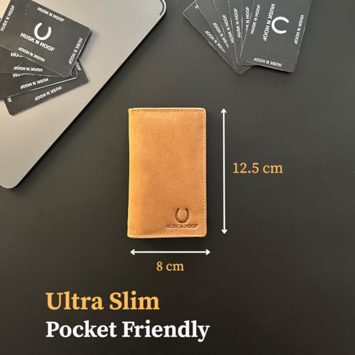 Husk N Hoof RFID Protected Leather Credit Card Holder Wallet for Man Women | Card Holder for Men Woman | Hunter Brown - Image 5