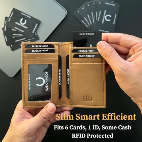 Husk N Hoof RFID Protected Leather Credit Card Holder Wallet for Man Women | Card Holder for Men Woman | Hunter Brown - Image 3