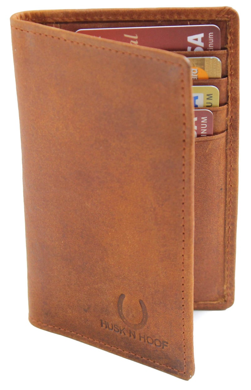 Husk N Hoof RFID Protected Leather Credit Card Holder Wallet for Man Women | Card Holder for Men Woman | Hunter Brown - Image 1