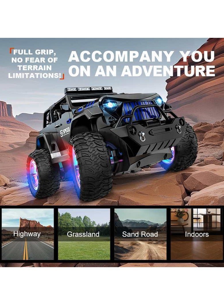 WEISHENGDA Remote Control Car,RC Cars 4x4 Off Road Cars,1:16 Scale,2.4Ghz LED Light Auto Mode Off Road RC ,All Terrain SUV Cars Toys Gifts for Boys Kids Girls Teens. - Image 2