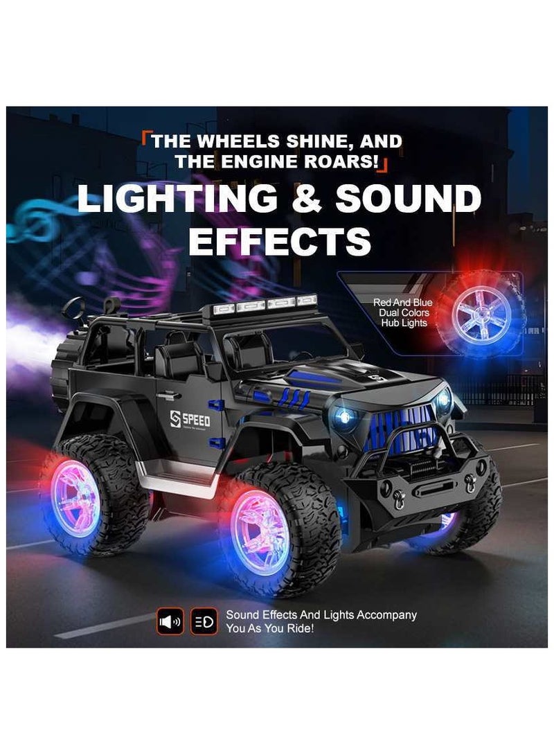 WEISHENGDA Remote Control Car,RC Cars 4x4 Off Road Cars,1:16 Scale,2.4Ghz LED Light Auto Mode Off Road RC ,All Terrain SUV Cars Toys Gifts for Boys Kids Girls Teens. - Image 4
