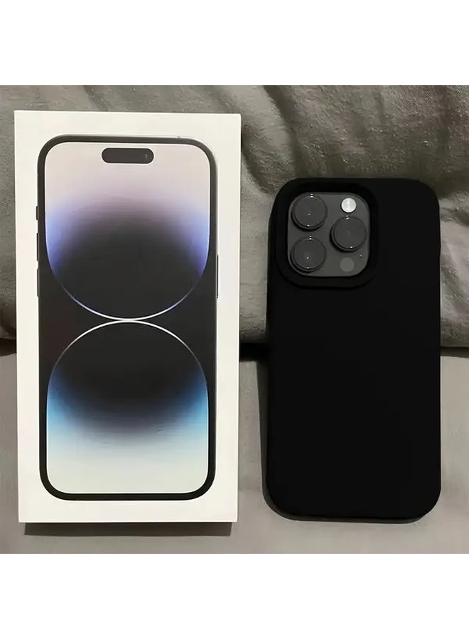 غطاء حماية من TPU السائل الأسود الكلاسيكي الجديد بالكامل بتصميم بسيط، مصمم خصيصًا لهاتف iPhone 16، مقاوم للصدمات والسقوط، غطاء يومي للهاتف، مقاوم للصدمات القوية، غطاء هاتف بلون ثابت وعصري، واقي عالي الجودة ومتين - Image 4