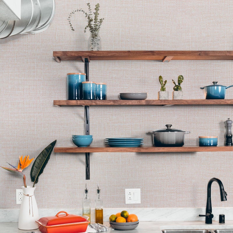 WADILE Grasscloth Peel and Stick Wallpaper 15.7in x 78.7in, Textured Contact Paper for Cabinets, Faux Linen Wall Paper Pull and Stick, Fabric Vinyl Wallpaper Self Adhesive Khaki - Image 5
