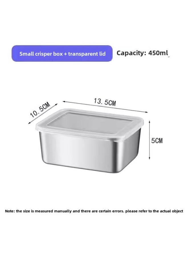Generic - [Cross-border Explosions] Stainless Steel Fresh-keeping Box Sealed Refrigerator Dumplings Frozen Fruit Sample Storage With Lid-Specifications:【430】13.5*10.5*5 [with Lid] Weight 63g-Color:Single Set - Image 1