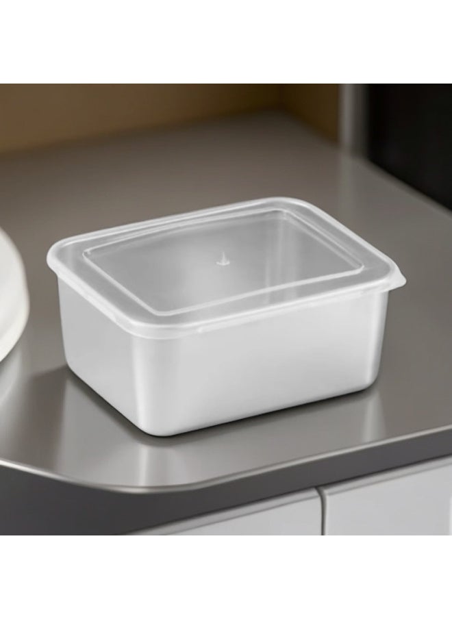 Generic - [Cross-border Explosions] Stainless Steel Fresh-keeping Box Sealed Refrigerator Dumplings Frozen Fruit Sample Storage With Lid-Specifications:【430】13.5*10.5*5 [with Lid] Weight 63g-Color:Single Set - Image 1