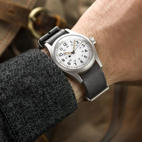 WatchGecko Swiss Quality Signature Military Nylon Watch Strap. Nylon Mens Replacement Watch Band. Rugged, Quick-Drying and Secure Wristwatch Strap for Outdoor Activities. Grey, 20 mm - Image 4