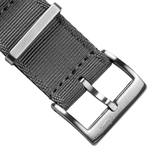 WatchGecko Swiss Quality Signature Military Nylon Watch Strap. Nylon Mens Replacement Watch Band. Rugged, Quick-Drying and Secure Wristwatch Strap for Outdoor Activities. Grey, 20 mm - Image 3
