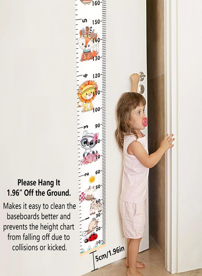 DOOLMIN Baby Height Growth Chart, Canvas Height Measuring Chart for Kids Child Toddler Boys Girls, 79" x 7.9" Hangable and Removable Waterproof Wood Ruler for Wall Room Nursery Décor(Animals) - Image 2