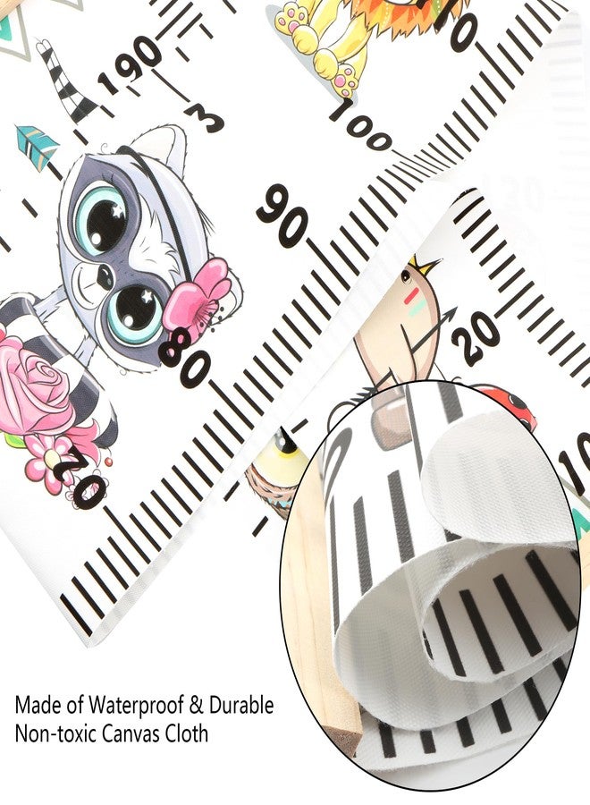 DOOLMIN Baby Height Growth Chart, Canvas Height Measuring Chart for Kids Child Toddler Boys Girls, 79" x 7.9" Hangable and Removable Waterproof Wood Ruler for Wall Room Nursery Décor(Animals) - Image 4