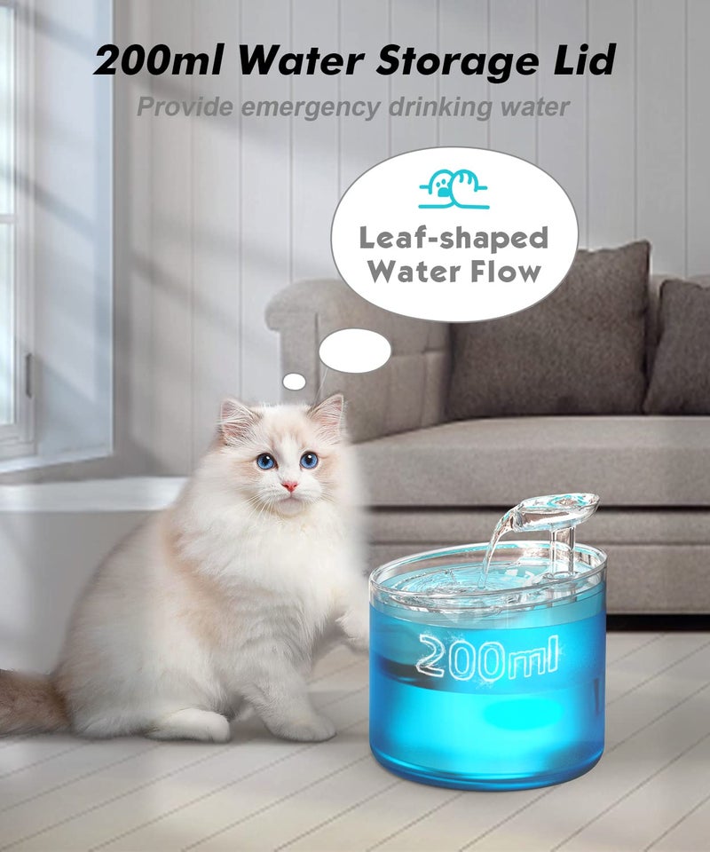 NPET WF100 Cat Foutain, 54oz/1.6L Automatic Pet Water Fountain Dog Water Dispenser with 2 Flow Modes, Bottom Suction LED Light Quiet Pump for for Cats & Small Dogs - Image 4