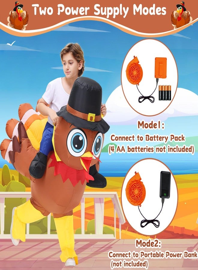 Stegosaurus Inflatable Turkey Costume Kids Thanksgiving Costumes Boys Girls Halloween Costumes Funny Blow Up Costume for Cosplay - Image 4