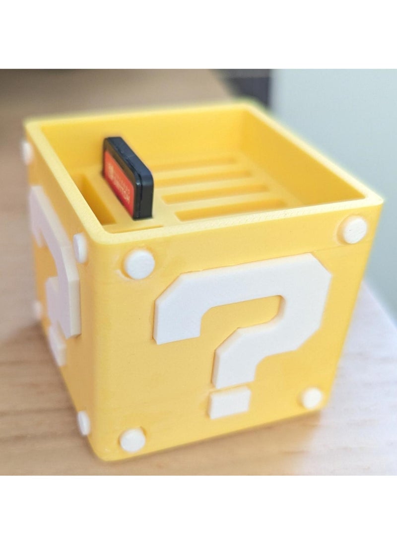 Samu - Switch Console Organizer, TF Card Organizer 2-in-1, Mario Question Mark Logo Game Card Storage Case - Image 1