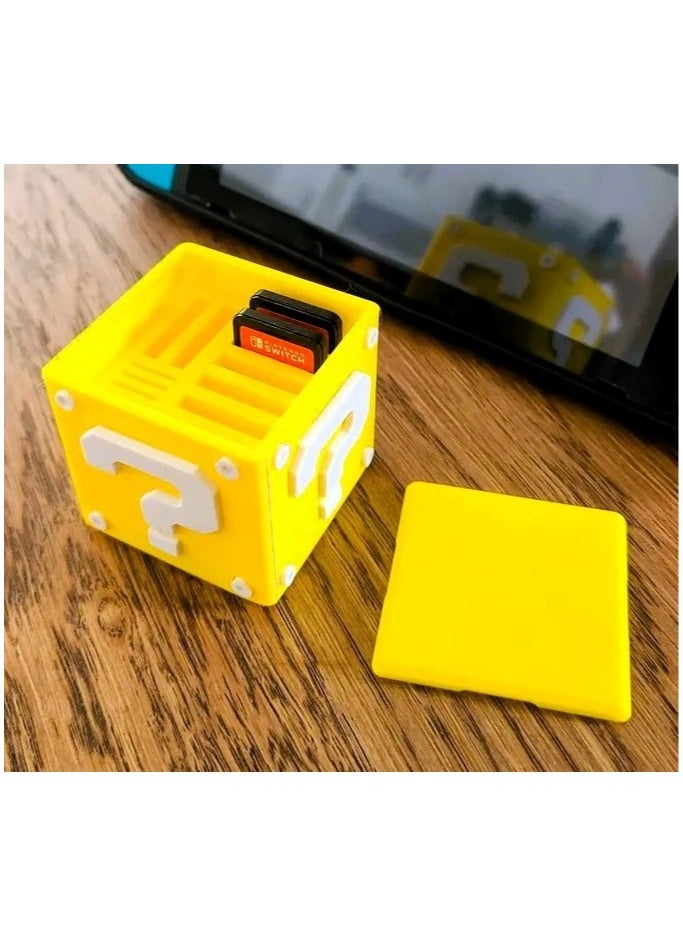 Samu - Switch Console Organizer, TF Card Organizer 2-in-1, Mario Question Mark Logo Game Card Storage Case - Image 1