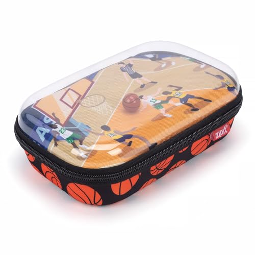 ZIPIT Clear Top Pencil Case for Kids, Durable Pencil Box for School, Large Capacity Stationery Organizer Box, Basketball - Image 1