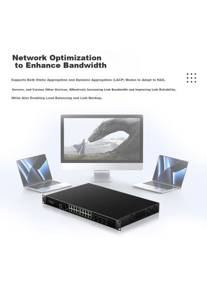 Keeplink Kp-9000-20xhm-x4-acr 2.5g 10g Managed Switch 4x 10g Sfp+ Ports + 16x 2.5g Ethernet Ports Layer 3 Switch - Image 3