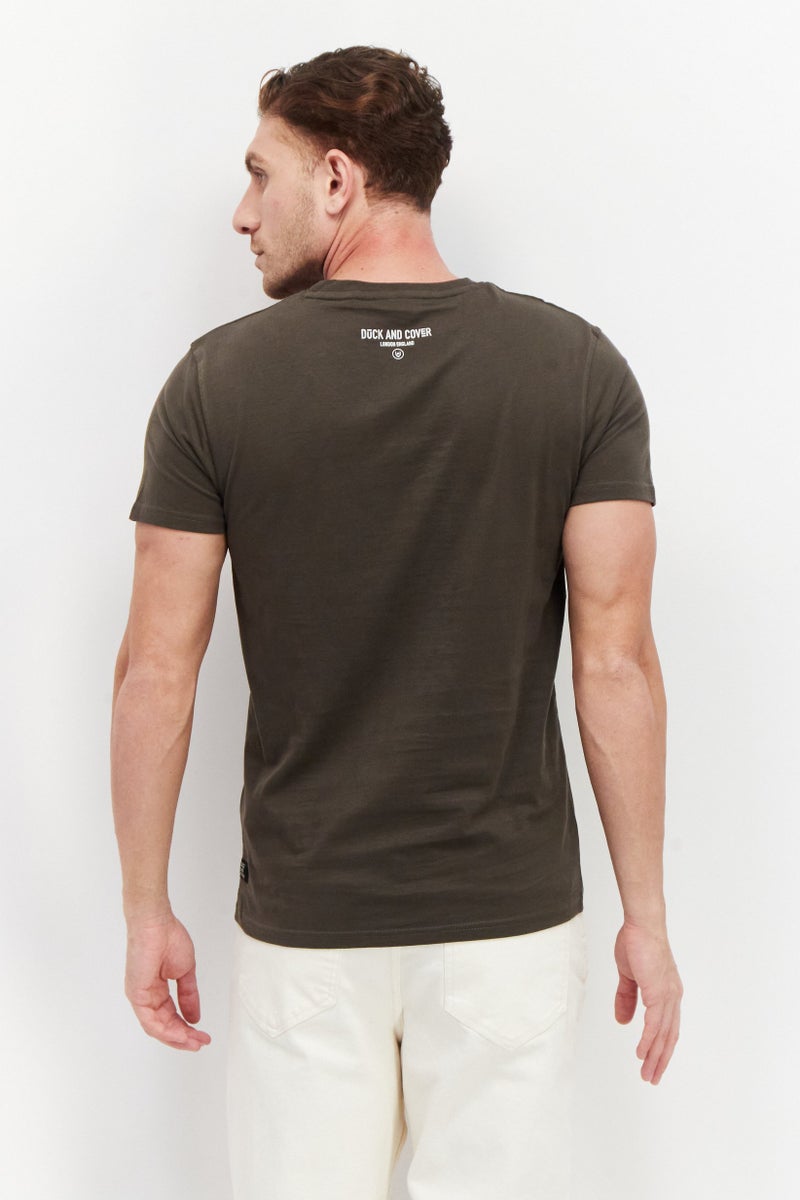 DUCK AND COVER Men Round Neck Short Sleeve Graphic Print T-Shirt, Dark Olive - Image 4