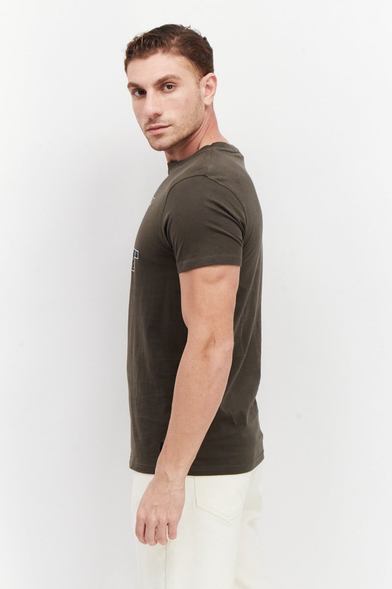 DUCK AND COVER Men Round Neck Short Sleeve Graphic Print T-Shirt, Dark Olive - Image 2