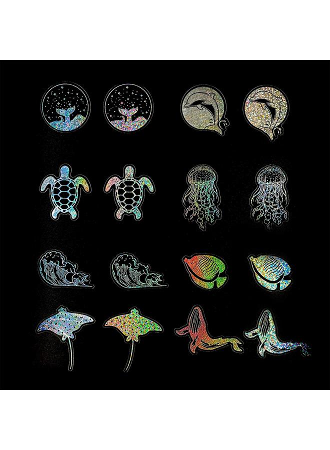 Bluejw 100 Transparent Laser Stickers Underwater World Stickers PET Colorful Goo Card Material Decoration DIY Stickers - Image 3