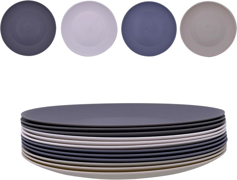 AOYITE Plastic Dinner Plates Reusable Unbreakable Salad Plates set of 12 BPA Free Microwave  Dishwasher Safe Party Plate for Any Occasion BBQ Travel Events - Image 5