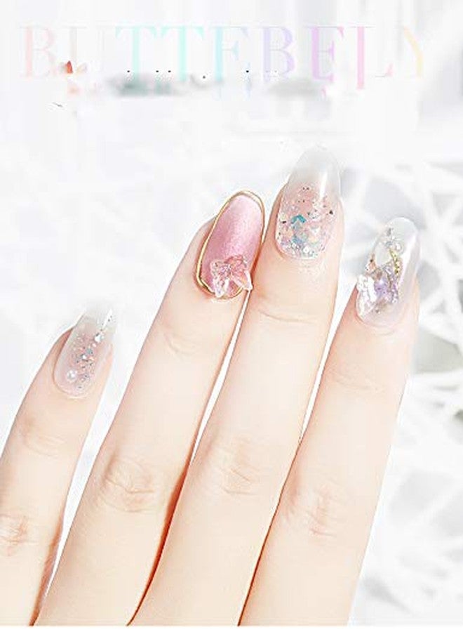 SUKPSY 50 Pcs 3D Mix Color Cute Butterfly Resin Nail Art Decorations Aurora Glitter Nail Charm Ornaments for Nail Art Design Manicure Accessories - Image 5
