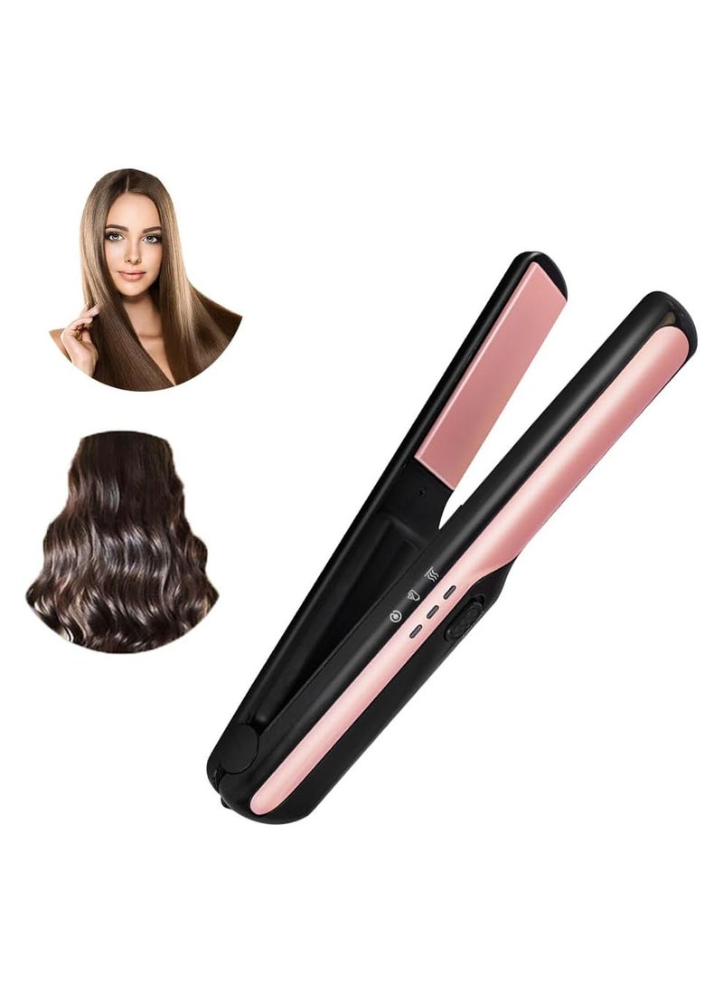 SOLARAE Light Weight Cordless Rechargable Hair Straightening Irons Black/Pink - Image 1