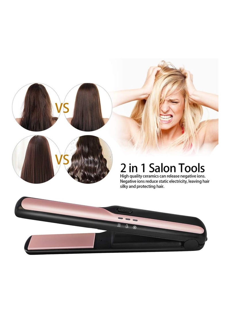 SOLARAE Light Weight Cordless Rechargable Hair Straightening Irons Black/Pink - Image 5