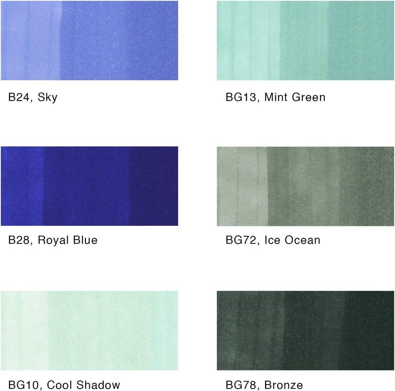 Copic Sketch Marker Set - 6 Colors, Sea & Sky - Image 2