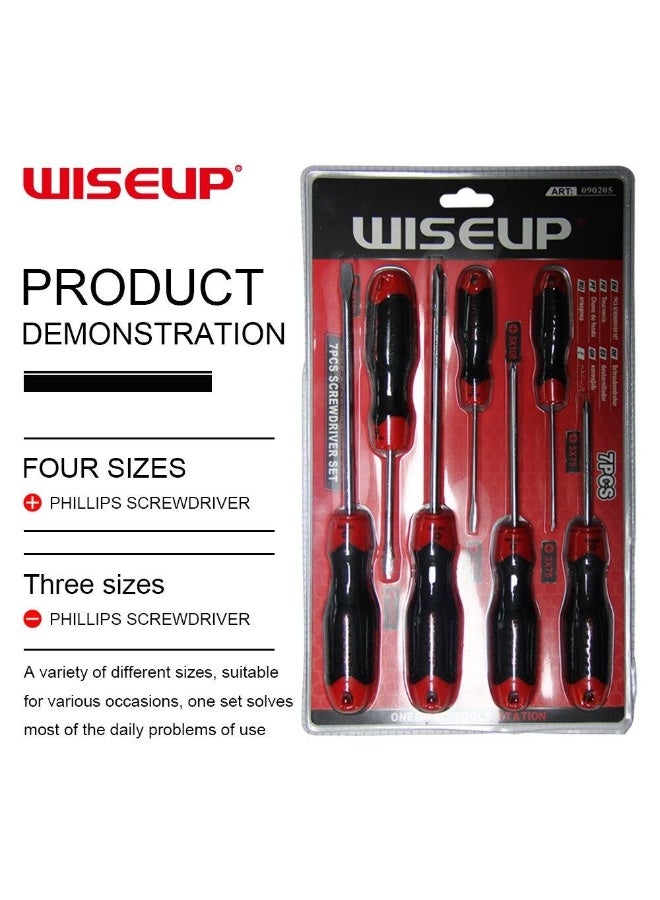 وايزأب مجموعة مفكات WISEUP 090205 – طقم 7 قطع بأحجام متنوعة بجودة عالية ومقبض مريح - Image 1