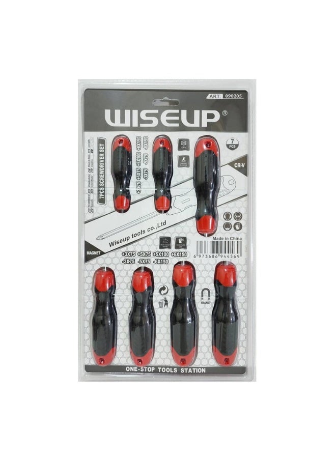 وايزأب مجموعة مفكات WISEUP 090205 – طقم 7 قطع بأحجام متنوعة بجودة عالية ومقبض مريح - Image 2