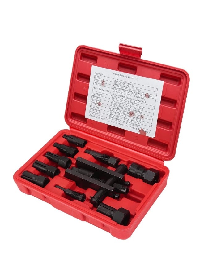 10PCS Motorcycle Blind Hole Bearing Puller Tool Kits with Instructions, 8-25MM Motorcycle Wheel Inner Bearing Removal Puller Tool Set, Bearing Separator Puller Set with Box - Image 1