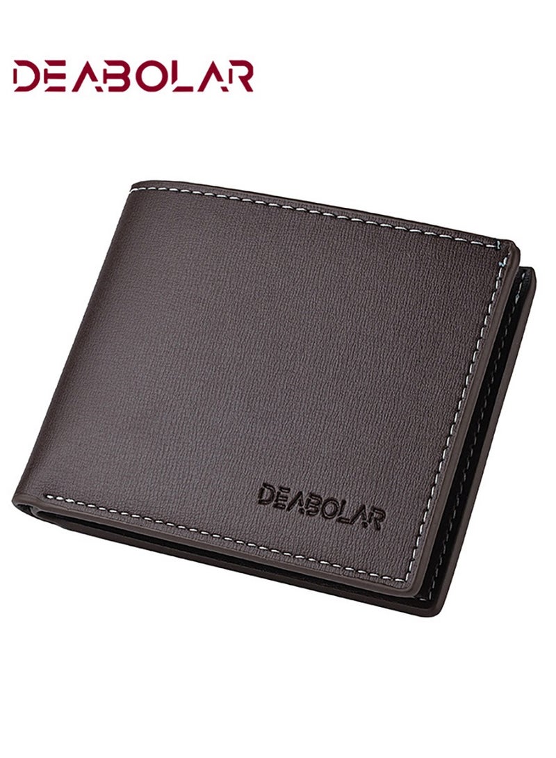 ديبولار محفظة رجالية، محفظة جيب بيفولد مع نافذة هوية، قهوة 11.8 × 9.5 × 2 سم - Image 1