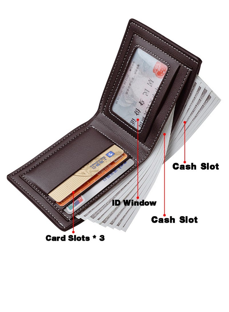 ديبولار محفظة رجالية، محفظة جيب بيفولد مع نافذة هوية، قهوة 11.8 × 9.5 × 2 سم - Image 3
