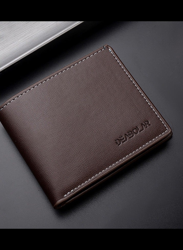 ديبولار محفظة رجالية، محفظة جيب بيفولد مع نافذة هوية، قهوة 11.8 × 9.5 × 2 سم - Image 5